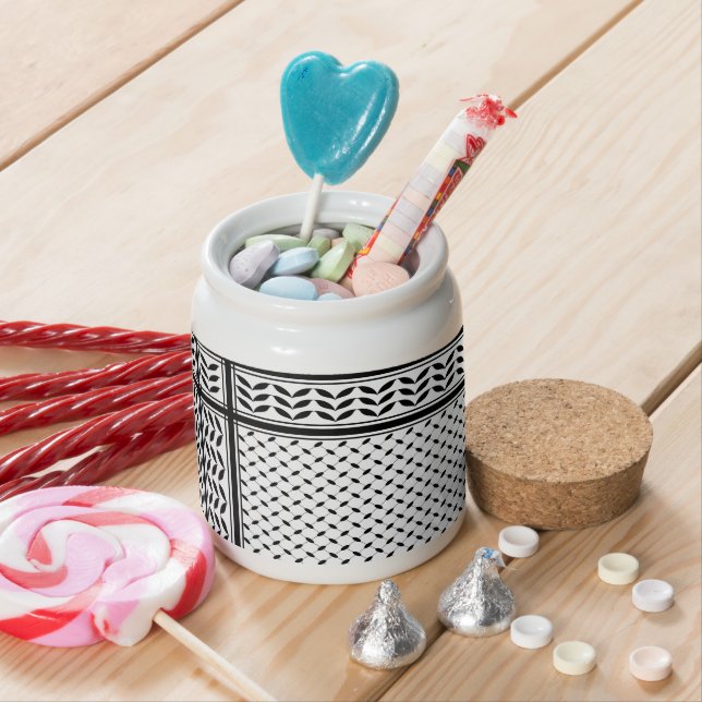Keffiyeh Symbol of Palestine Resistance Pattern Candy Jar (In Situ)