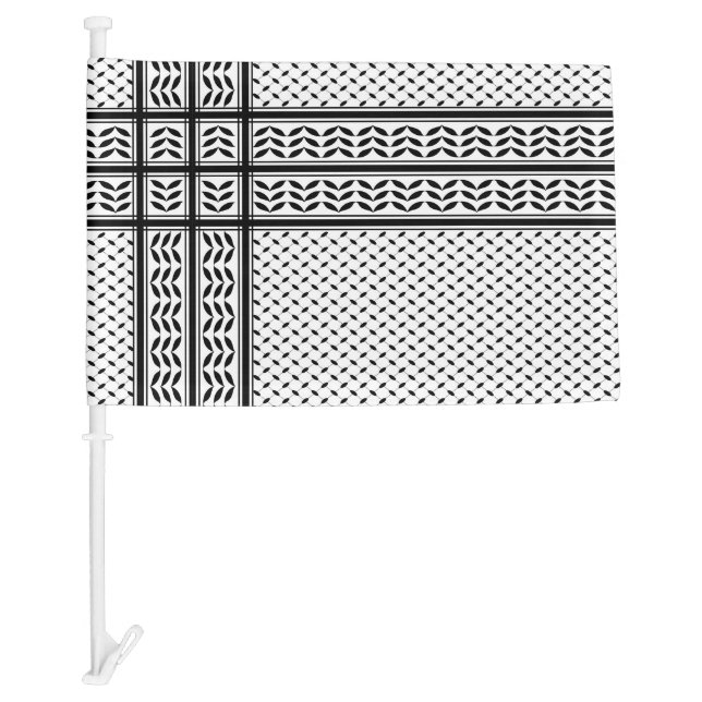 Keffiyeh Symbol of Palestine Resistance Pattern Car Flag (Front)