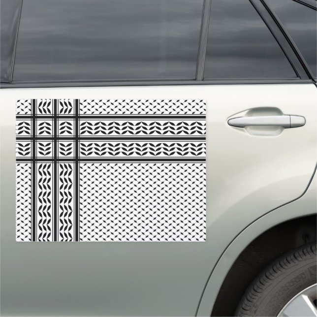 Keffiyeh Symbol of Palestine Resistance Pattern Car Magnet (In Situ)