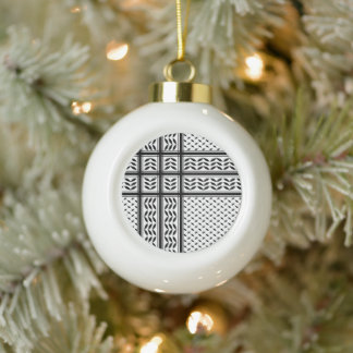 Keffiyeh Symbol of Palestine Resistance Pattern Ceramic Ball Christmas Ornament