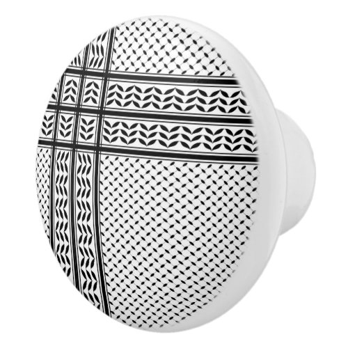 Keffiyeh Symbol of Palestine Resistance Pattern Ceramic Knob