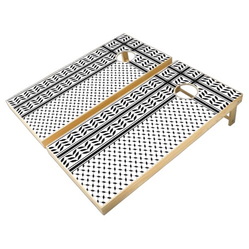 Keffiyeh Symbol of Palestine Resistance Pattern Cornhole Set