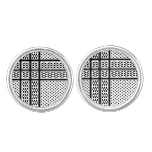 Keffiyeh Symbol of Palestine Resistance Pattern Cufflinks