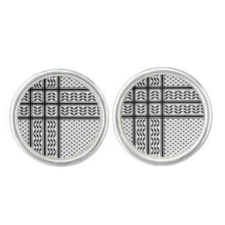 Keffiyeh Symbol of Palestine Resistance Pattern Cufflinks