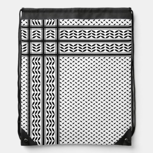 Keffiyeh Symbol of Palestine Resistance Pattern Drawstring Bag