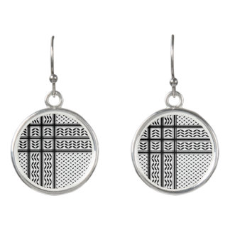 Keffiyeh Symbol of Palestine Resistance Pattern Earrings