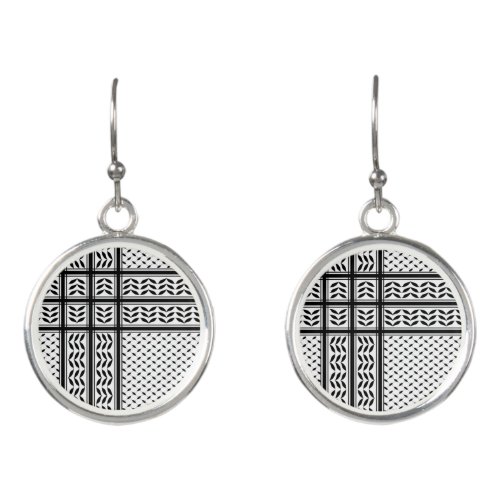 Keffiyeh Symbol of Palestine Resistance Pattern Earrings