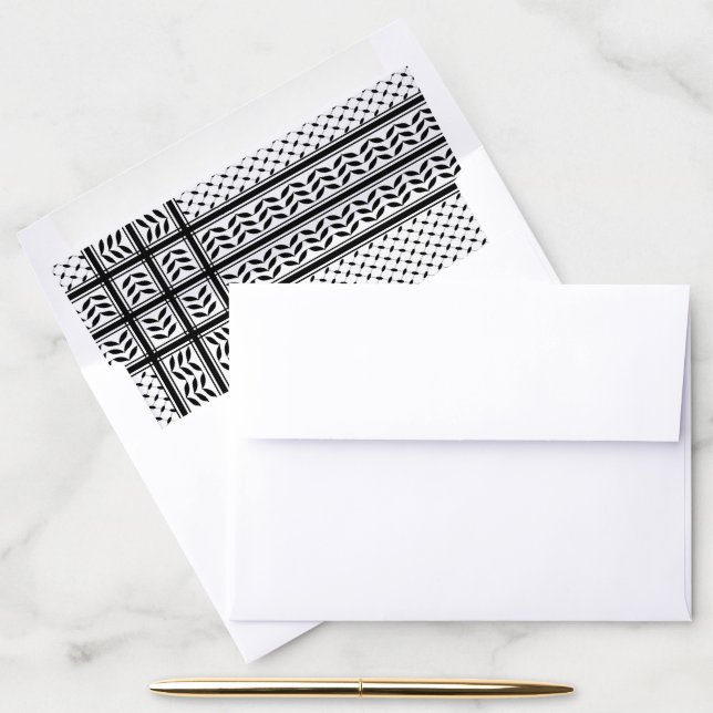 Keffiyeh Symbol of Palestine Resistance Pattern Envelope Liner (Desk)