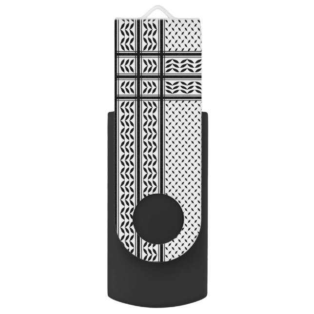 Keffiyeh Symbol of Palestine Resistance Pattern Flash Drive (Front Vertical)