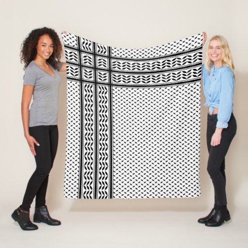 Keffiyeh Symbol of Palestine Resistance Pattern Fleece Blanket