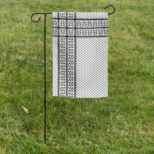 Keffiyeh Symbol of Palestine Resistance Pattern Garden Flag (In SItu)