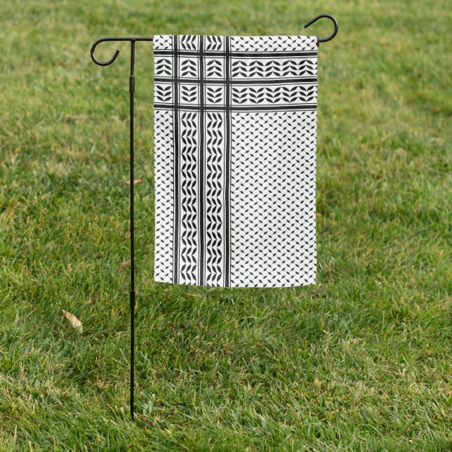 Keffiyeh Symbol of Palestine Resistance Pattern Garden Flag (In SItu)