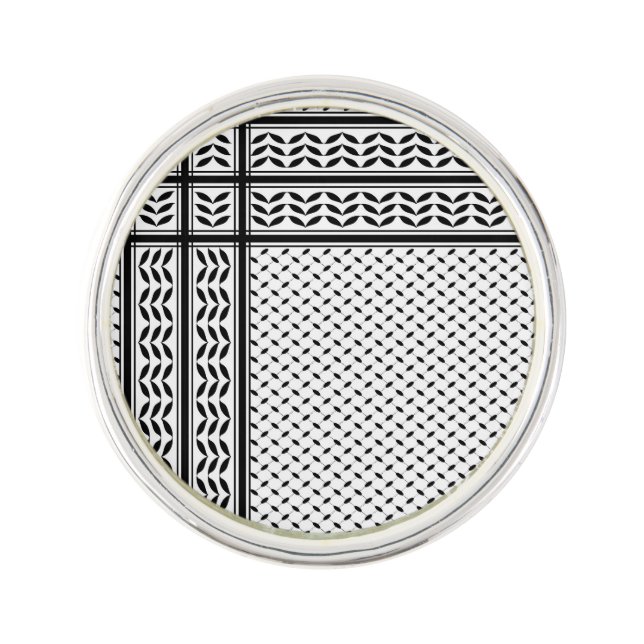 Keffiyeh Symbol of Palestine Resistance Pattern Lapel Pin (Front)