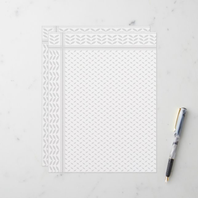 Keffiyeh Symbol of Palestine Resistance Pattern Letterhead (Front/Back In Situ)