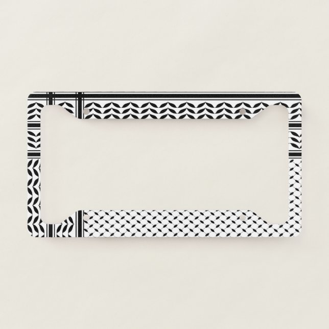 Keffiyeh Symbol of Palestine Resistance Pattern License Plate Frame (Front)