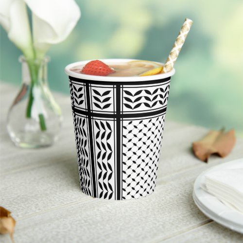 Keffiyeh Symbol of Palestine Resistance Pattern Paper Cups