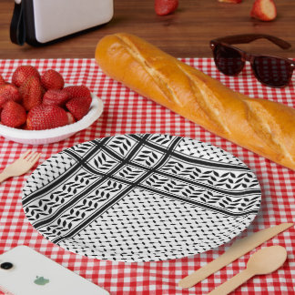 Keffiyeh Symbol of Palestine Resistance Pattern Paper Plates
