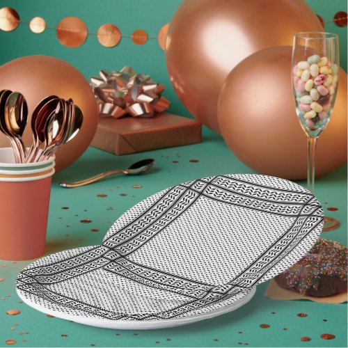 Keffiyeh Symbol of Palestine Resistance Pattern Paper Plates