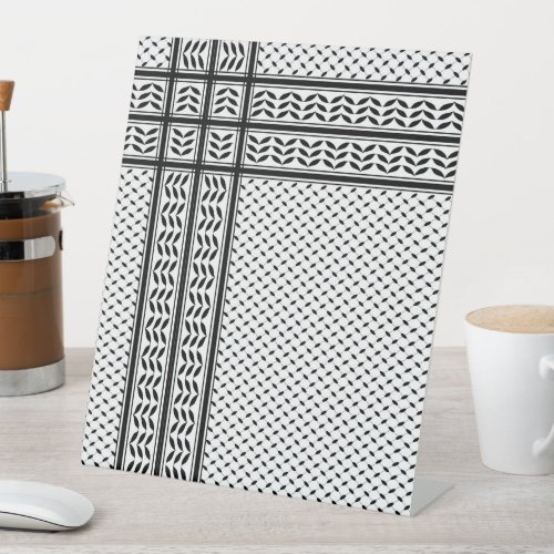 Keffiyeh Symbol of Palestine Resistance Pattern Pedestal Sign