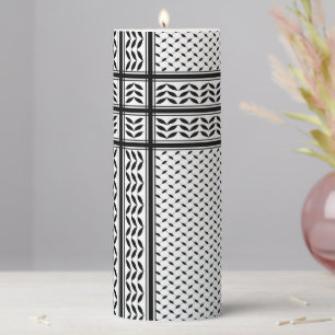 Keffiyeh Symbol of Palestine Resistance Pattern Pillar Candle