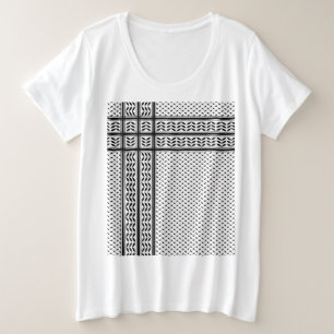 Keffiyeh Symbol of Palestine Resistance Pattern Plus Size T-Shirt