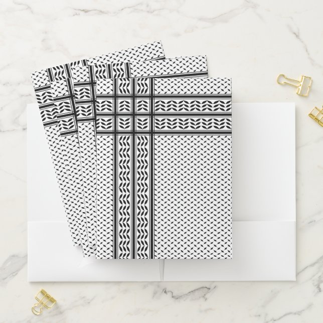 Keffiyeh Symbol of Palestine Resistance Pattern Pocket Folder (In Situ)
