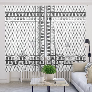 Keffiyeh Symbol of Palestine Resistance Pattern Sheer Curtains