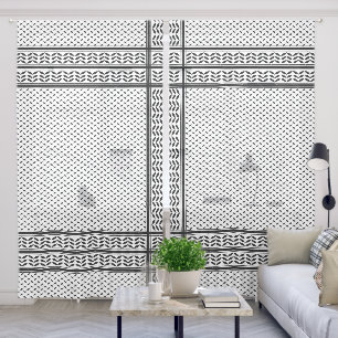 Keffiyeh Symbol of Palestine Resistance Pattern Sheer Curtains