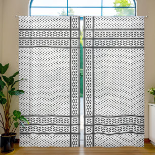 Keffiyeh Symbol of Palestine Resistance Pattern Sheer Curtains