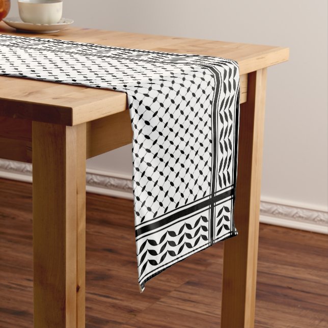 Keffiyeh Symbol of Palestine Resistance Pattern Short Table Runner (In Situ)