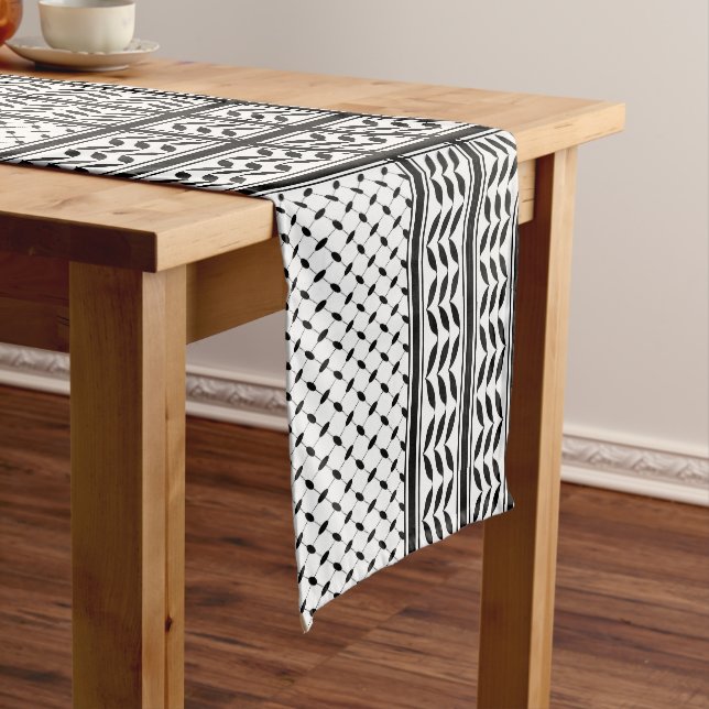 Keffiyeh Symbol of Palestine Resistance Pattern Short Table Runner (In Situ)