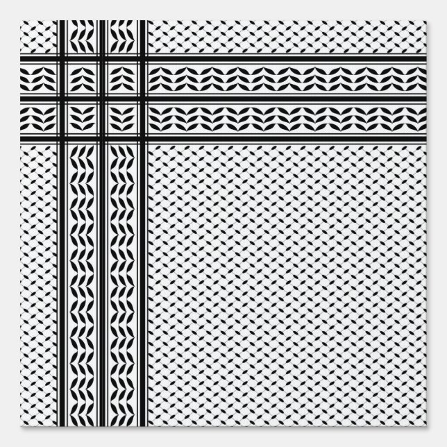 Keffiyeh Symbol of Palestine Resistance Pattern Sign (Front)