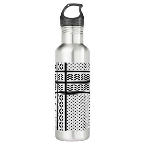 Keffiyeh Symbol of Palestine Resistance Pattern Stainless Steel Water Bottle