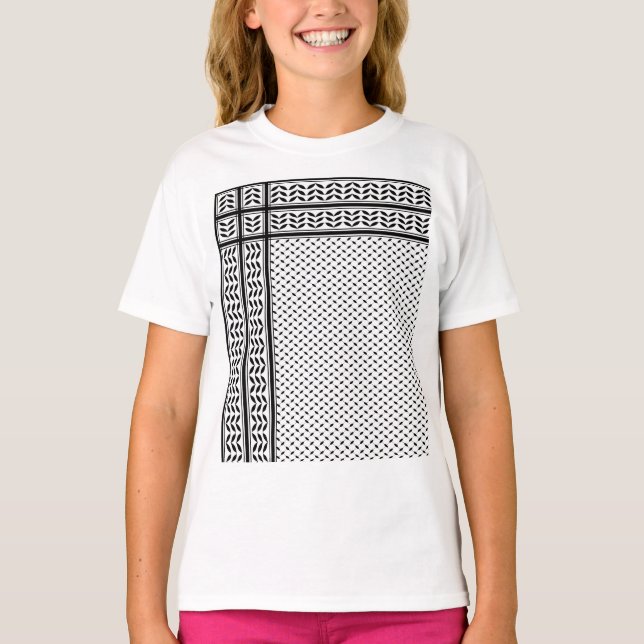 Keffiyeh Symbol of Palestine Resistance Pattern T-Shirt (Front)