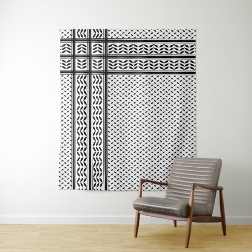 Keffiyeh Symbol of Palestine Resistance Pattern Tapestry