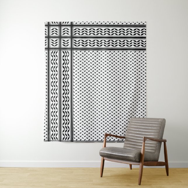 Keffiyeh Symbol of Palestine Resistance Pattern Tapestry (In Situ)