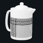 Keffiyeh Symbol of Palestine Resistance Pattern Teapot<br><div class="desc">Fast forward to the 1960s and the rise of the Palestinian resistance movement,  the prominent Palestinian politician,  Yasser Arafat,  further solidified this meaning behind the keffiyeh. The keffiyeh became Arafat’s personal trademark as he draped it over his right shoulder to resemble the pre-1948 map of Palestine.</div>