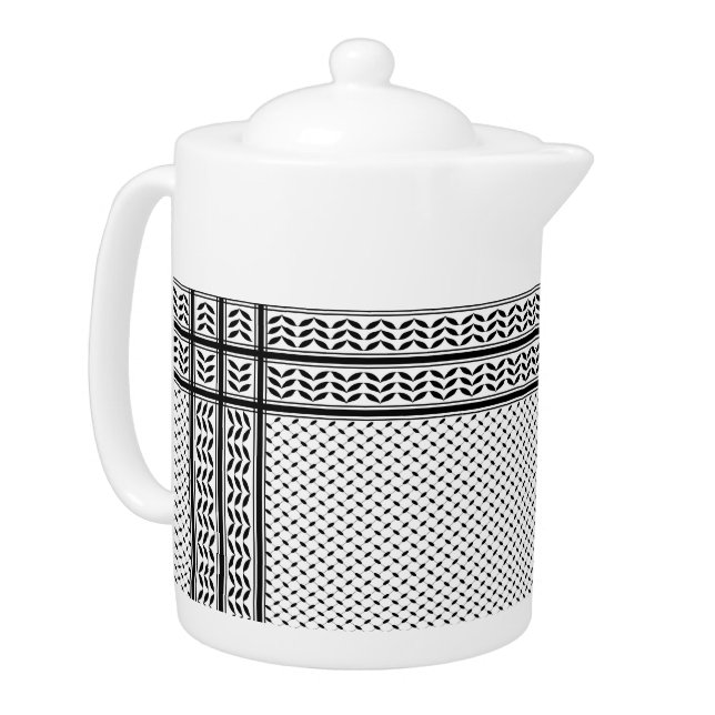 Keffiyeh Symbol of Palestine Resistance Pattern Teapot (Left)