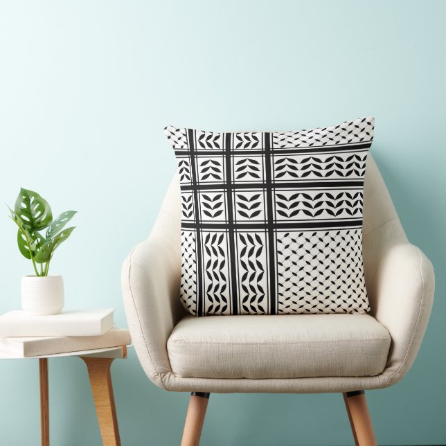 Keffiyeh Symbol of Palestine Resistance Pattern Throw Pillow (Chair)