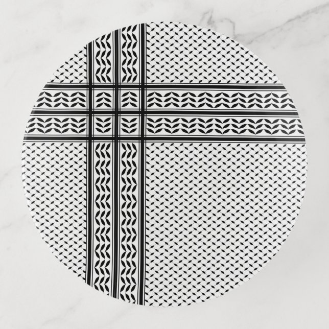 Keffiyeh Symbol of Palestine Resistance Pattern Trinket Tray (Front)