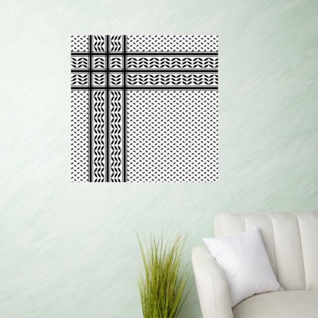Keffiyeh Symbol of Palestine Resistance Pattern Wall Decal (Living Room)