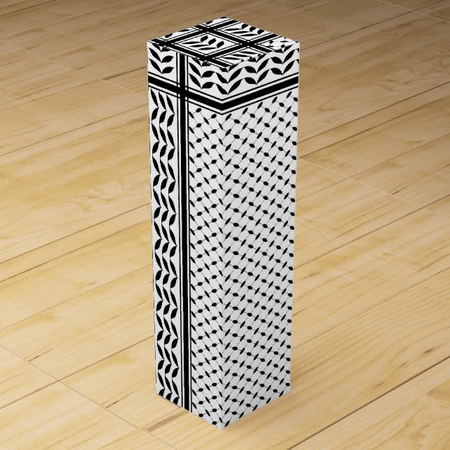 Keffiyeh Symbol of Palestine Resistance Pattern Wine Box (Front)