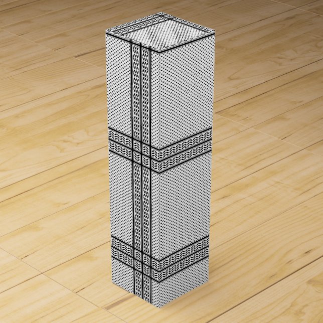 Keffiyeh Symbol of Palestine Resistance Pattern Wine Box (Front)