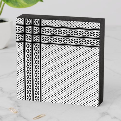 Keffiyeh Symbol of Palestine Resistance Pattern Wooden Box Sign