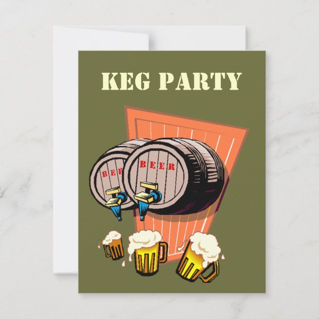 Keg Party Beer Kegs Tapped Octoberfest Invitations (Front)