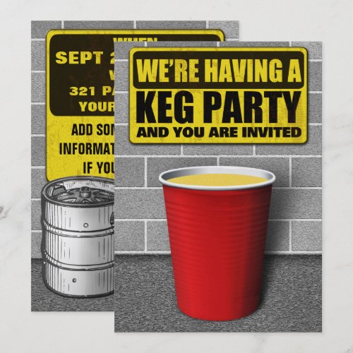 Keg Party Invitations