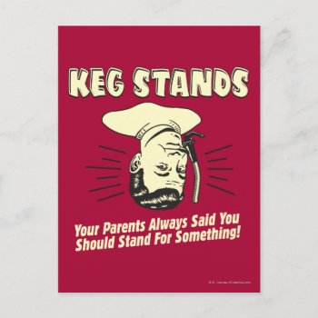 Keg Stands: Parents Stand Something Postcard by RetroSpoofs at Zazzle