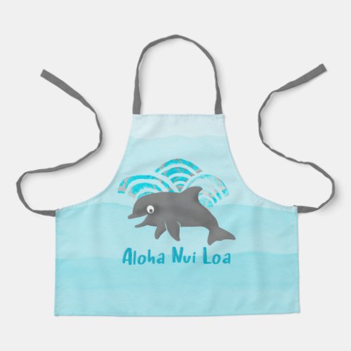 Keiki Watercolor Dolphin Wave Apron