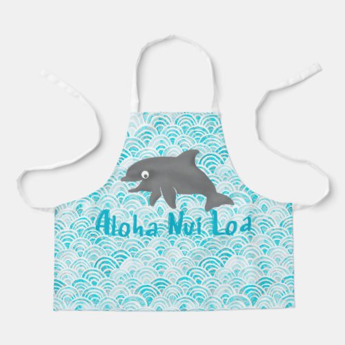 Keiki Watercolor Dolphin Wave Engineer Apron