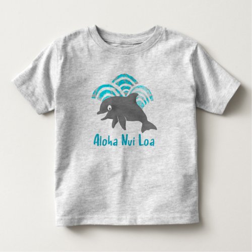 Keiki Watercolor Dolphin Wave Toddler T_shirt